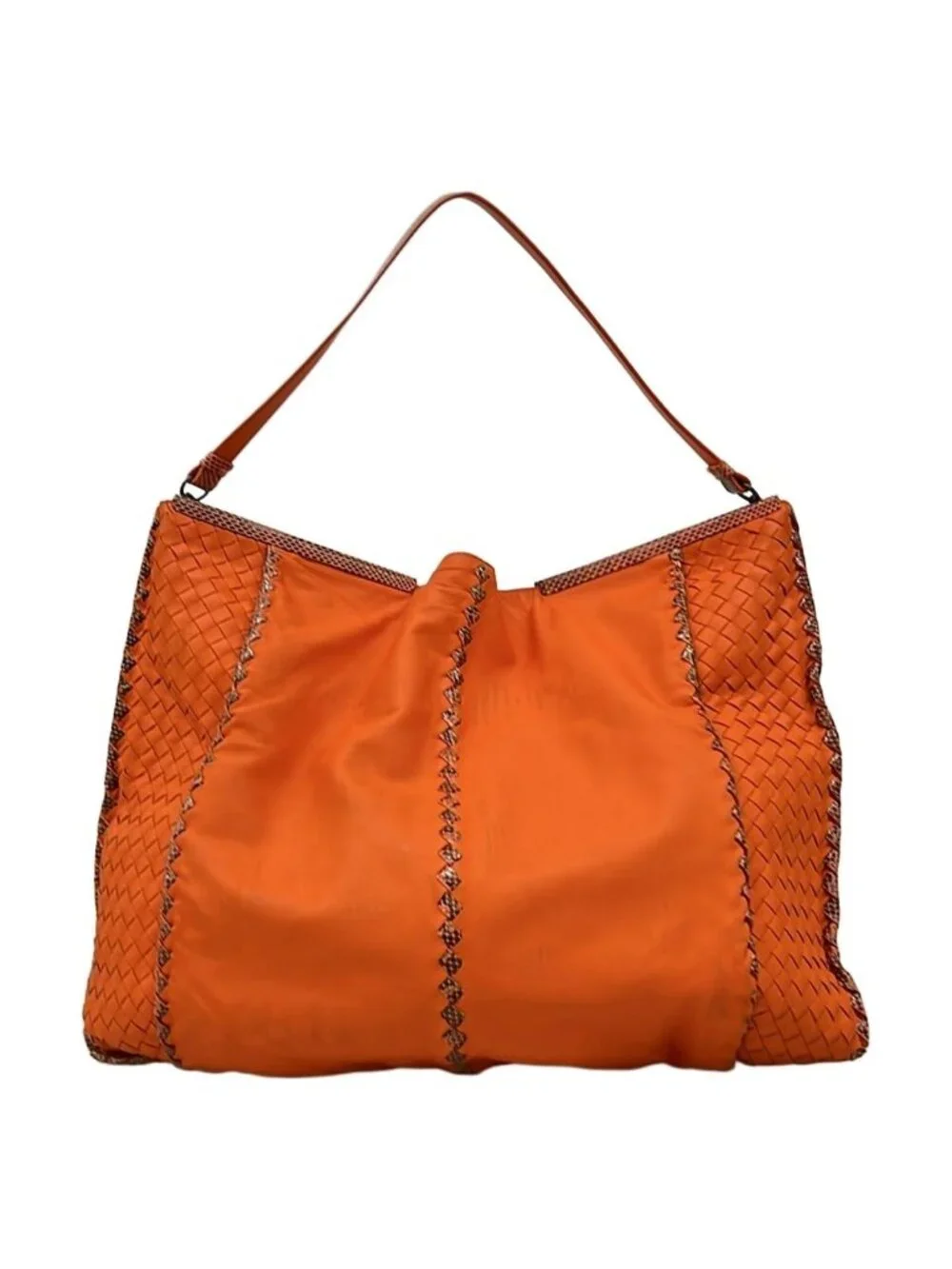 Bottega Veneta Shoulder Bag Orange Leather